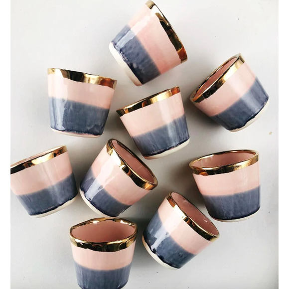 Karacotta Ceramics Tumbler in Sunset with 22k Gold - Picture 3 of 6